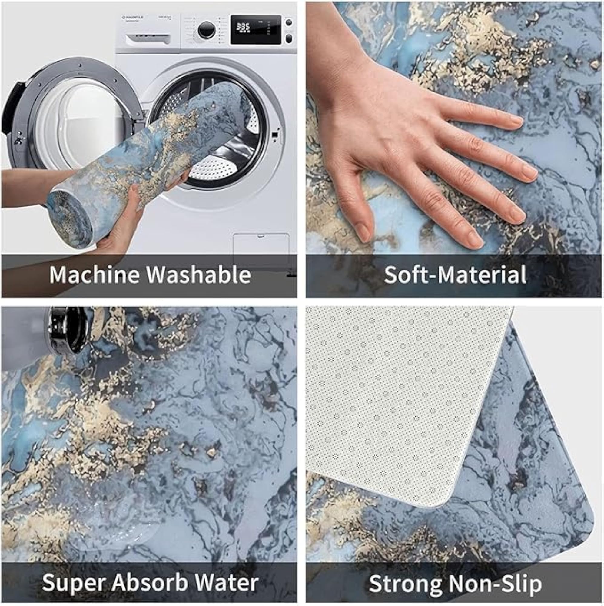 Quick Drying Dish Drying Mat, Super Absorbent Kitchen Rug